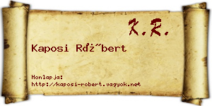 Kaposi Róbert névjegykártya
