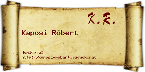 Kaposi Róbert névjegykártya